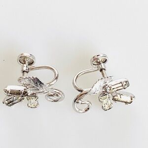 Earrings Sorrento Sterling Silver Screw Back Earrings Vintage Glass Crystals